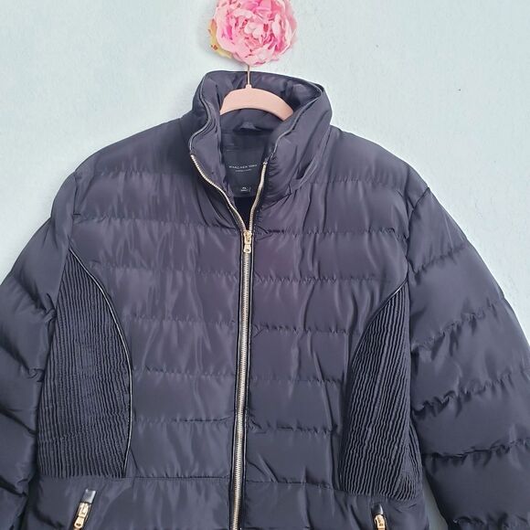 Marc‎ New York Black Faux Fur Lined Quilted Puffer Jacket - Picture 3 of 6